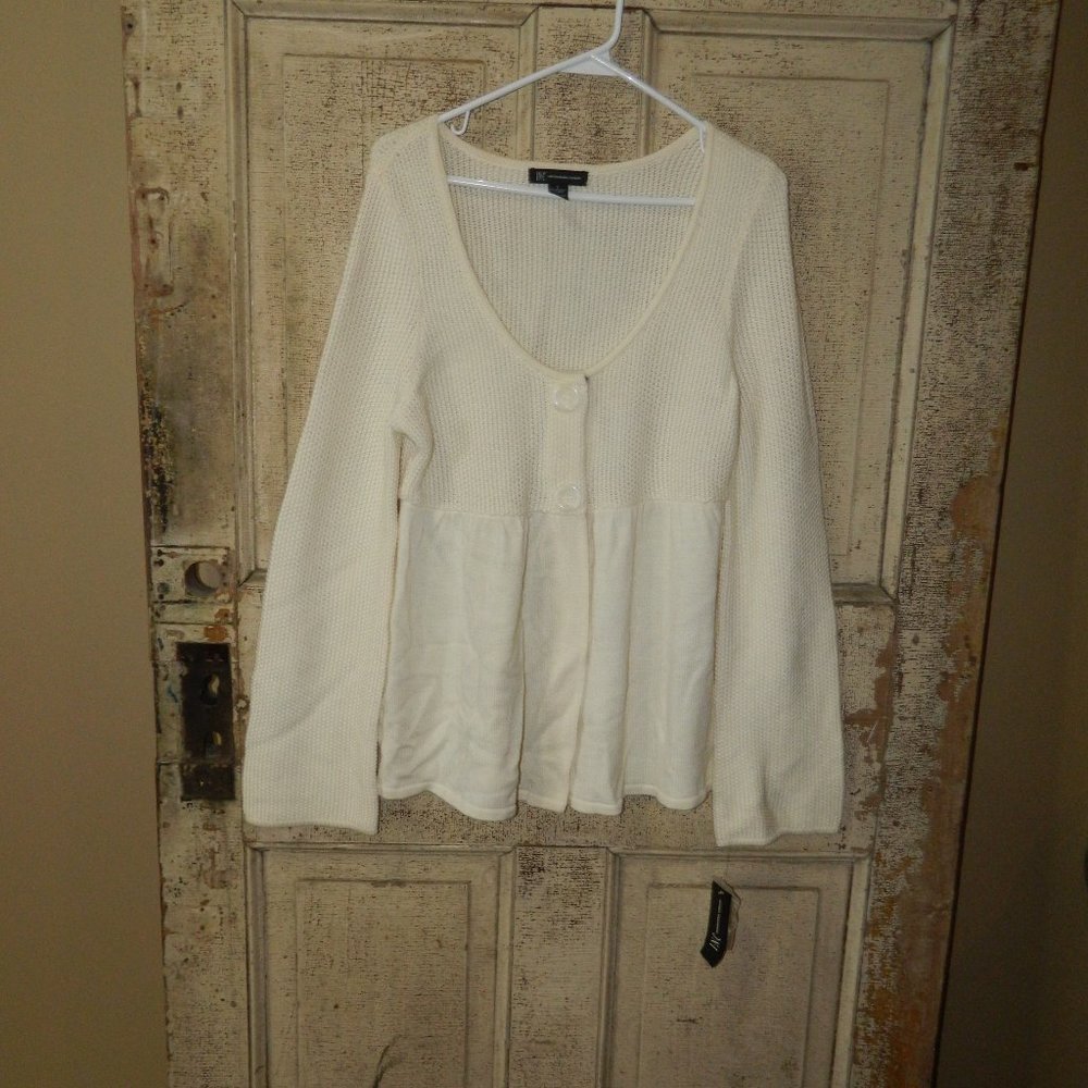 INC International Concepts Wool Blend Baby Doll Sweater Size L (B18)